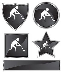 Ice Hockey Player Icon Set
