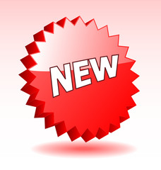 3D vector star elements with word new for advertisment.