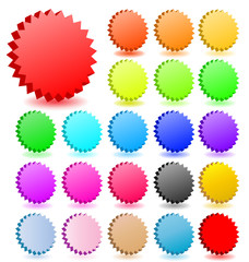 3D vector star badgeswith shadow  collection.
