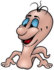 Little Worm - colored cartoon illustration