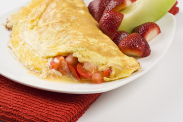 Omelet with Cheese Red Peppers and Tomatoes