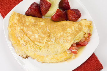 Omelet with Cheese Red Peppers and Tomatoes
