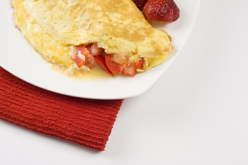 Omelet with Cheese, Red Peppers and tomatoes