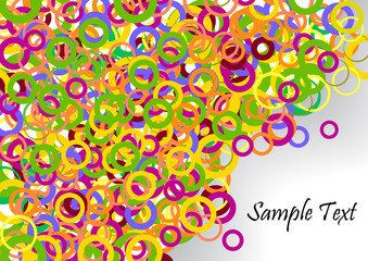 Colorful confetti banner template for your purposes; clip-art