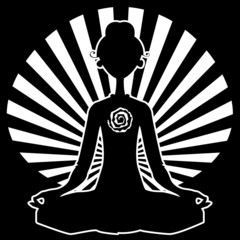 Contour of a woman doing yoga