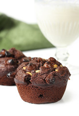 Chocolate-Chip Muffins and Milk