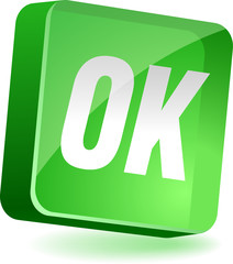 Ok 3d icon. Vector illustration.