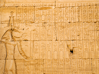 Carving on a wall of Edfu temple