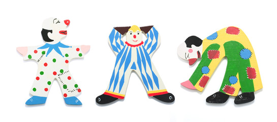 Wooden Clown Figures