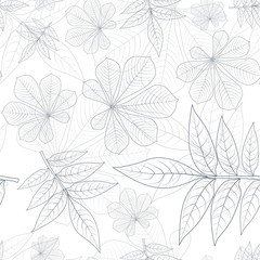 Leafs Silhouette Seamless Pattern