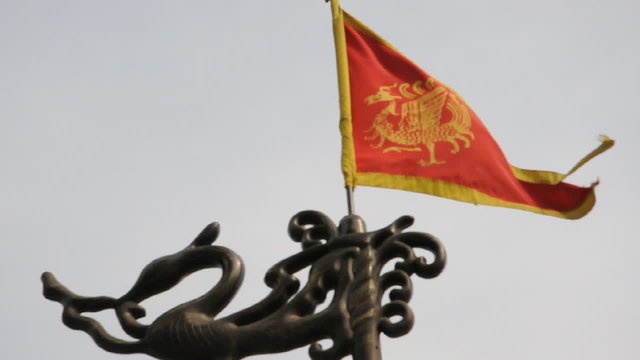 Red dragon flag