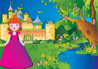 Peel and stick wall murals Castle Fairy tale