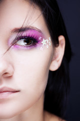 Purple make-up with stars