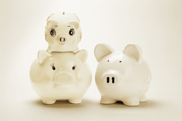 Family of piggy banks