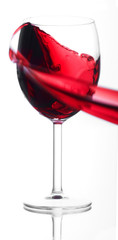 Wine glass with splash