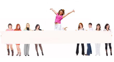 Obraz premium poster team isolated over white