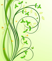 Floral abstract artistic vector background.