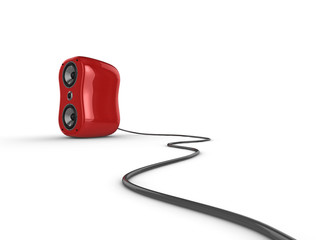 Glossy red speaker