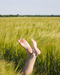 Feet in a fiel