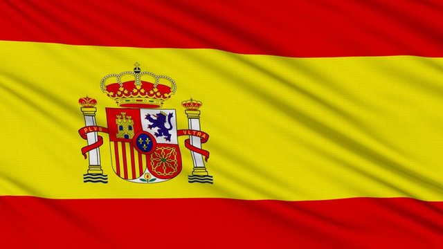 Spanish flag, with real structure of a fabric