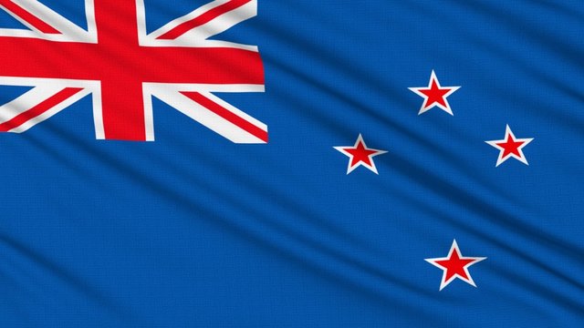 New Zealand flag, with real structure of a fabric
