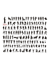 vector silhouettes of realistic people (men) - useful collection