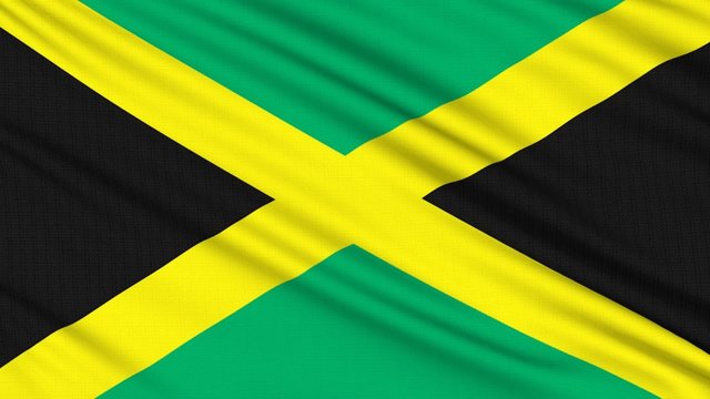 Jamaican flag, with real structure of a fabric