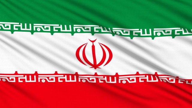 Iran flag, with real structure of a fabric