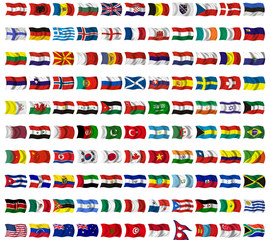 Collection of flags from around the world