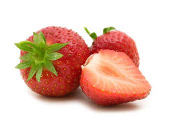 strawberries on white background