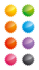 Glossy star-shaped labels