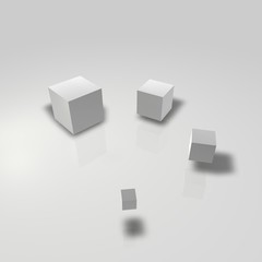 Fototapeta na wymiar vier kubes im kreis