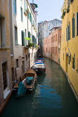Fototapeta na wymiar Venice channel in the summer