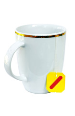 A white teacup on white