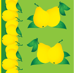 Group of fresh ripe pears