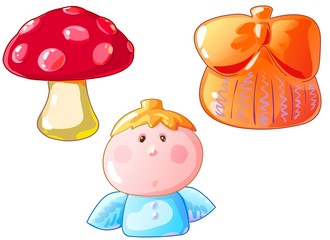 Set of Christmas and New-Year's decorations