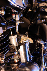 Closeup of a motor cycles's fuel tube