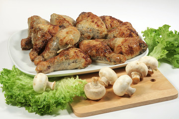 chicken legs with mushrooms