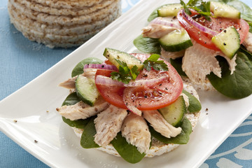 Rice Cakes with Tuna