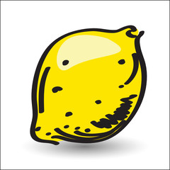 Yellow lemon editable vector