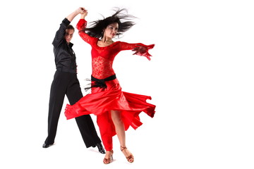 dancer in action isolated on white