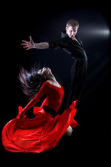 dancers in action - obrazy, fototapety, plakaty