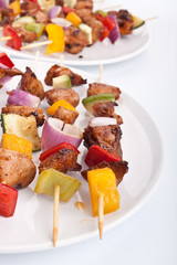 chicken and vegetables kebabs