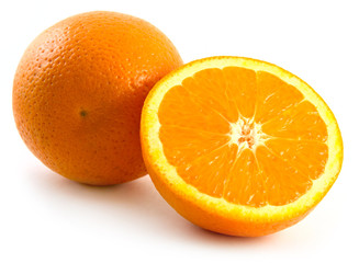 two fresh oranges