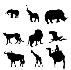 animal of the world vector silhouettes, illustration