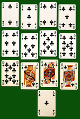 Playing cards. Clubs