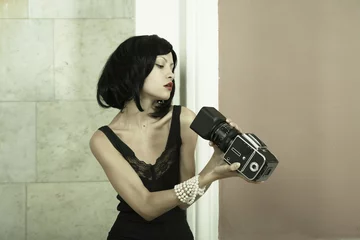 Poster Young photographing lady © Egor Mayer