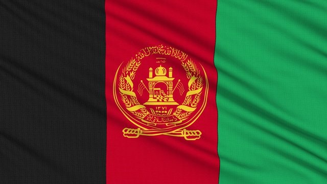 Afghanistan flag, with real structure of a fabric