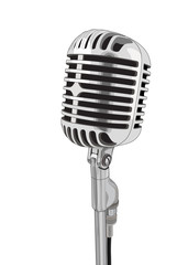 Vintage microphone isolated on white