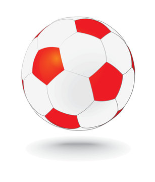 simply red and white soccerball, football
